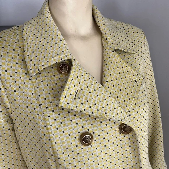 Cabi Women’s Hobnob Topper Jacket Swing Coat Daffodil Yellow Geometric Design S - Picture 11 of 15
